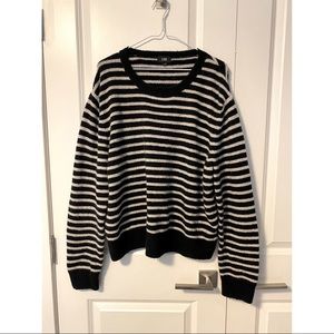 LINE Oversized Black and White Striped Sweater from Sak’s